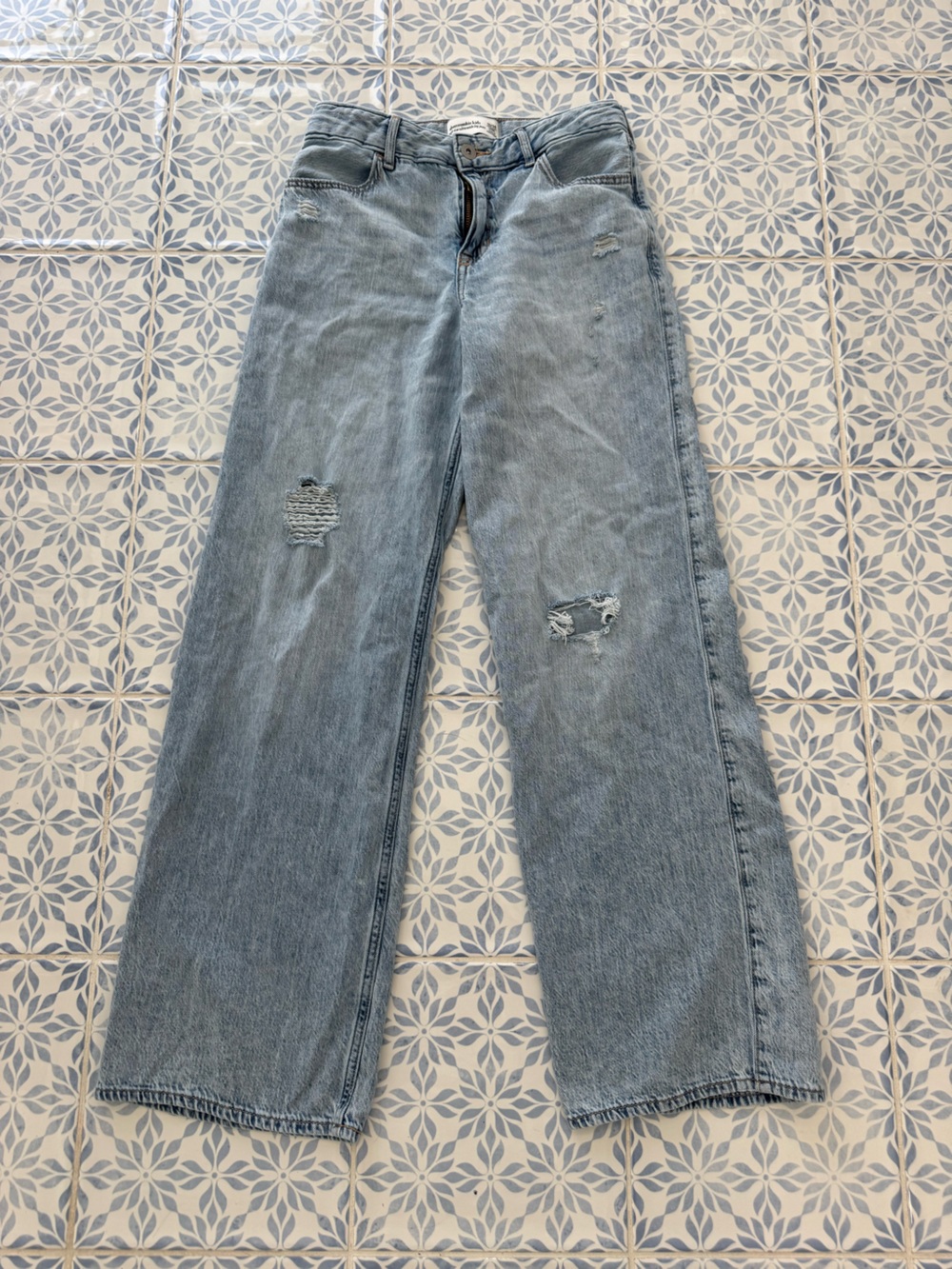 abercrombie kids high rise ultra wide leg jeans long 2 pairs - Picture 2 of 12